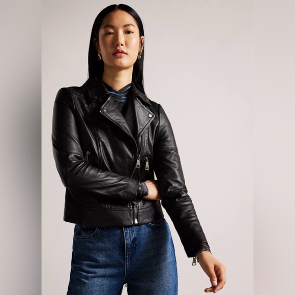 Ted Baker Jackets & Blazers - ted beker fitted Ellaar Leather Biker Jacket